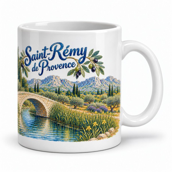 Mug Provence - Le Petit Pont des Alpilles, anse à droite