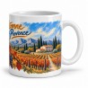 Mug Provence - Vignes d’automne, façon carte postale, anse à droite
