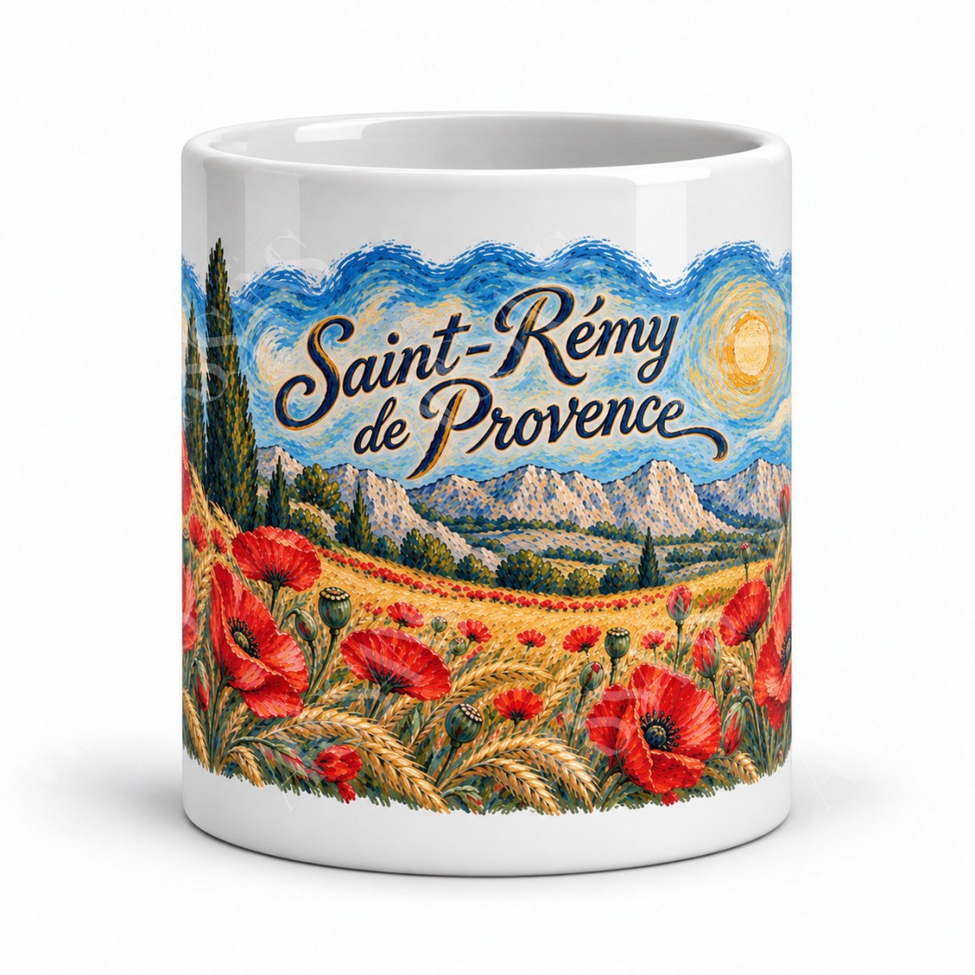 Mug Provence - Coquelicots au vent, vue de face