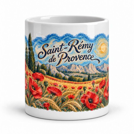 Mug Provence - Coquelicots au vent, vue de face