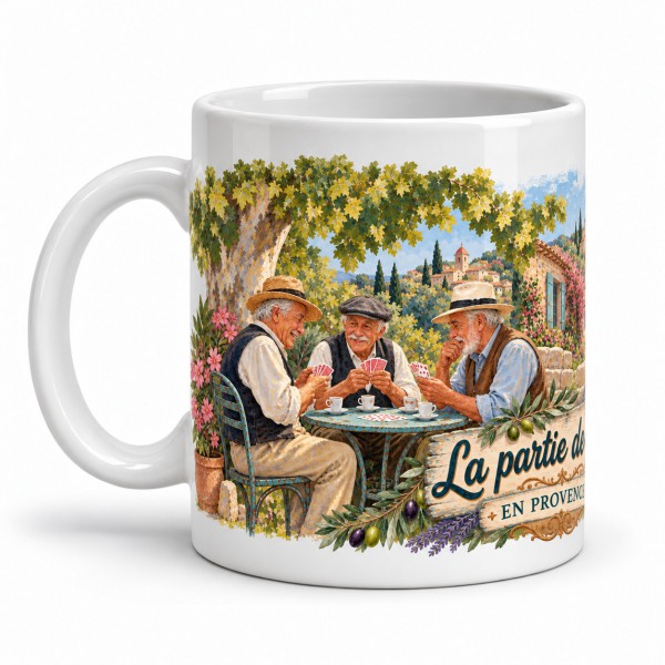 Mug Provence - La Partie de cartes, anse à gauche