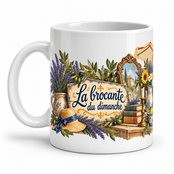 Mug Provence - La Brocante du dimanche, anse à gauche