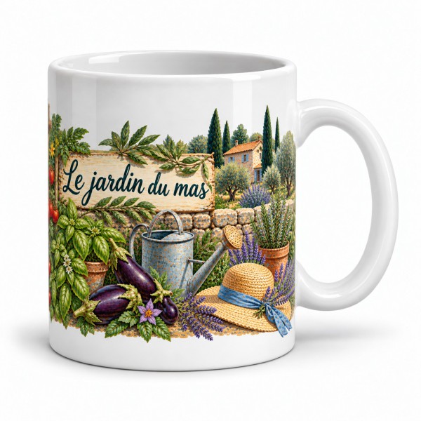 Mug Provence - Le Potager du mas, anse à droite
