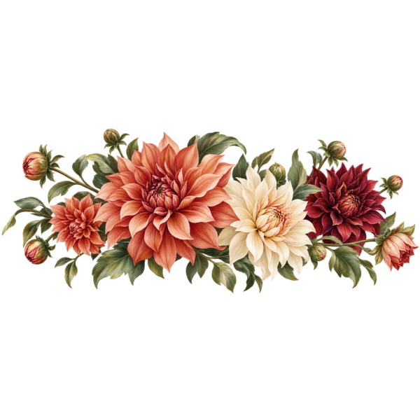 Mug fleurs - Dahlias d’atelier, décor à plat