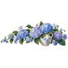 Mug fleurs - Hortensias bleus, façon carte postale, décor à plat