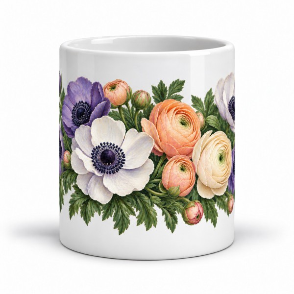 Mug fleurs - Anémones et renoncules, Manufacture Arssans