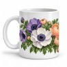 Mug fleurs - Anémones et renoncules, anse à gauche