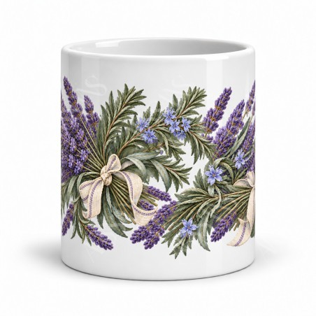 Mug fleurs - Lavande et romarin, vue de face