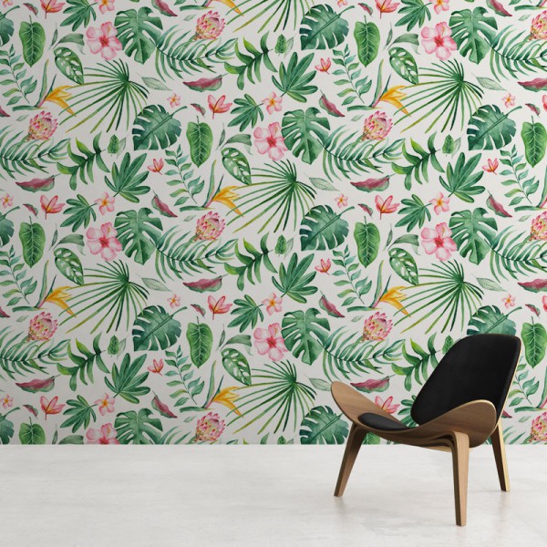 Papier Peint Aquarelle Tropicus — Ambiance 3
