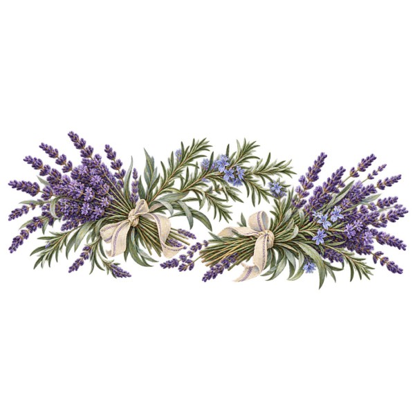 Mug fleurs - Lavande et romarin, décor à plat