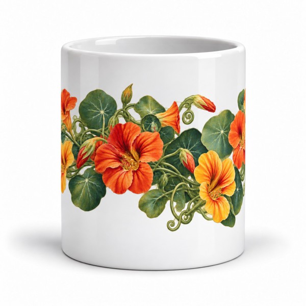Mug fleurs - Capucines du jardin, façon carte postale, Manufacture Arssans