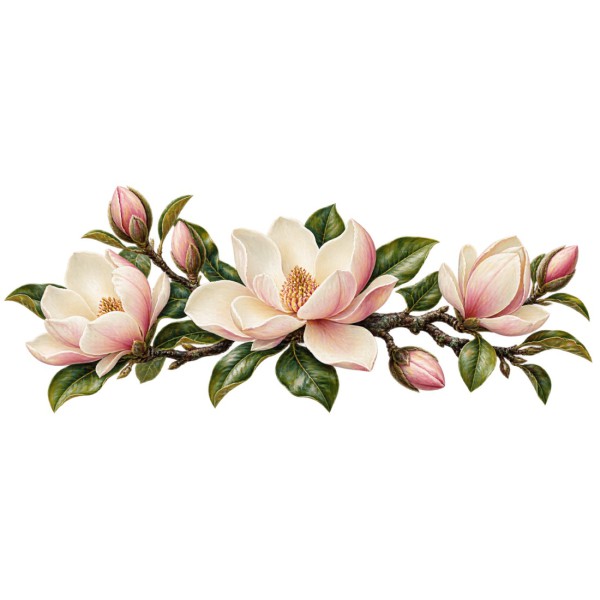 Mug fleurs - Magnolias de printemps, décor à plat