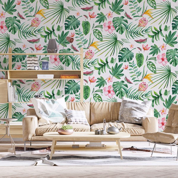 Papier Peint Aquarelle Tropicus — Ambiance 1