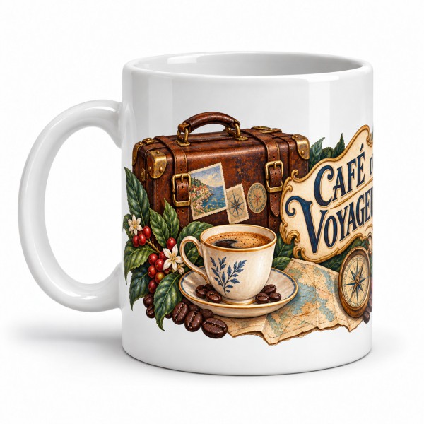 Mug café - Café du Voyageur, anse à gauche