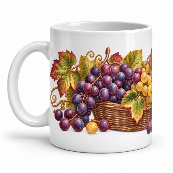 Mug gourmand - Raisins de septembre, anse à gauche