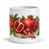 Mug gourmand - Grenades et fleurs, vue de face