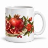 Mug gourmand - Grenades et fleurs, anse à droite