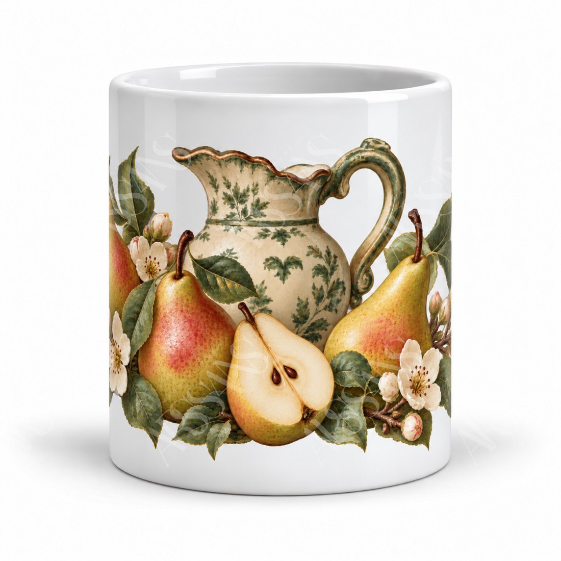 Mug gourmand - Poires du verger, vue de face