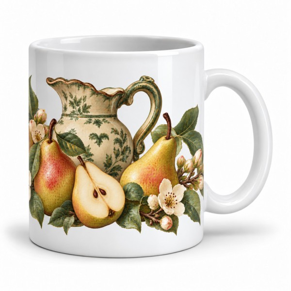 Mug gourmand - Poires du verger, anse à droite