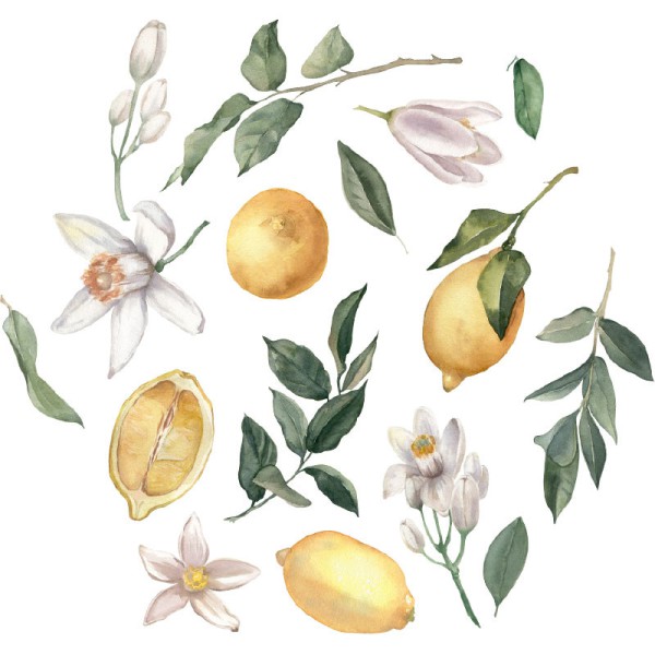 Papier Peint Aquarelle Lemon — Ambiance 2