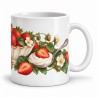 Mug gourmand - Fraises et crème, anse à droite