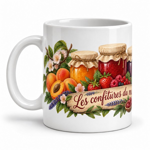 Mug gourmand - Les Confitures du mas, anse à gauche