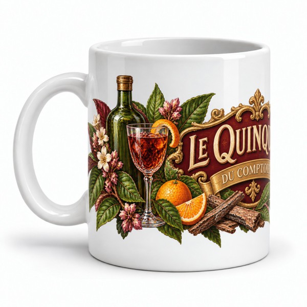 Mug apéritif - Le Quinquina du comptoir, anse à gauche