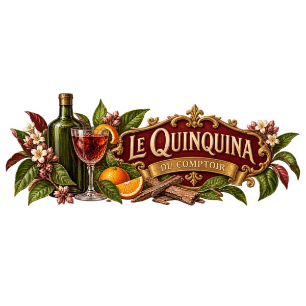 Mug apéritif - Le Quinquina du comptoir, décor à plat