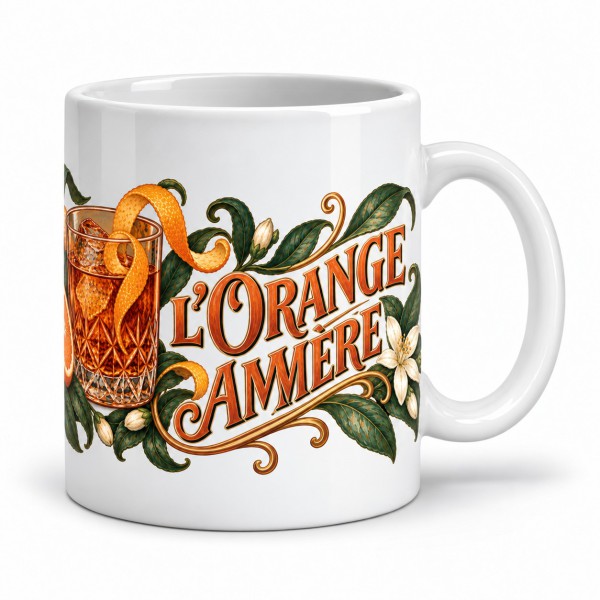 Mug apéritif - L’Orange Amère, anse à droite
