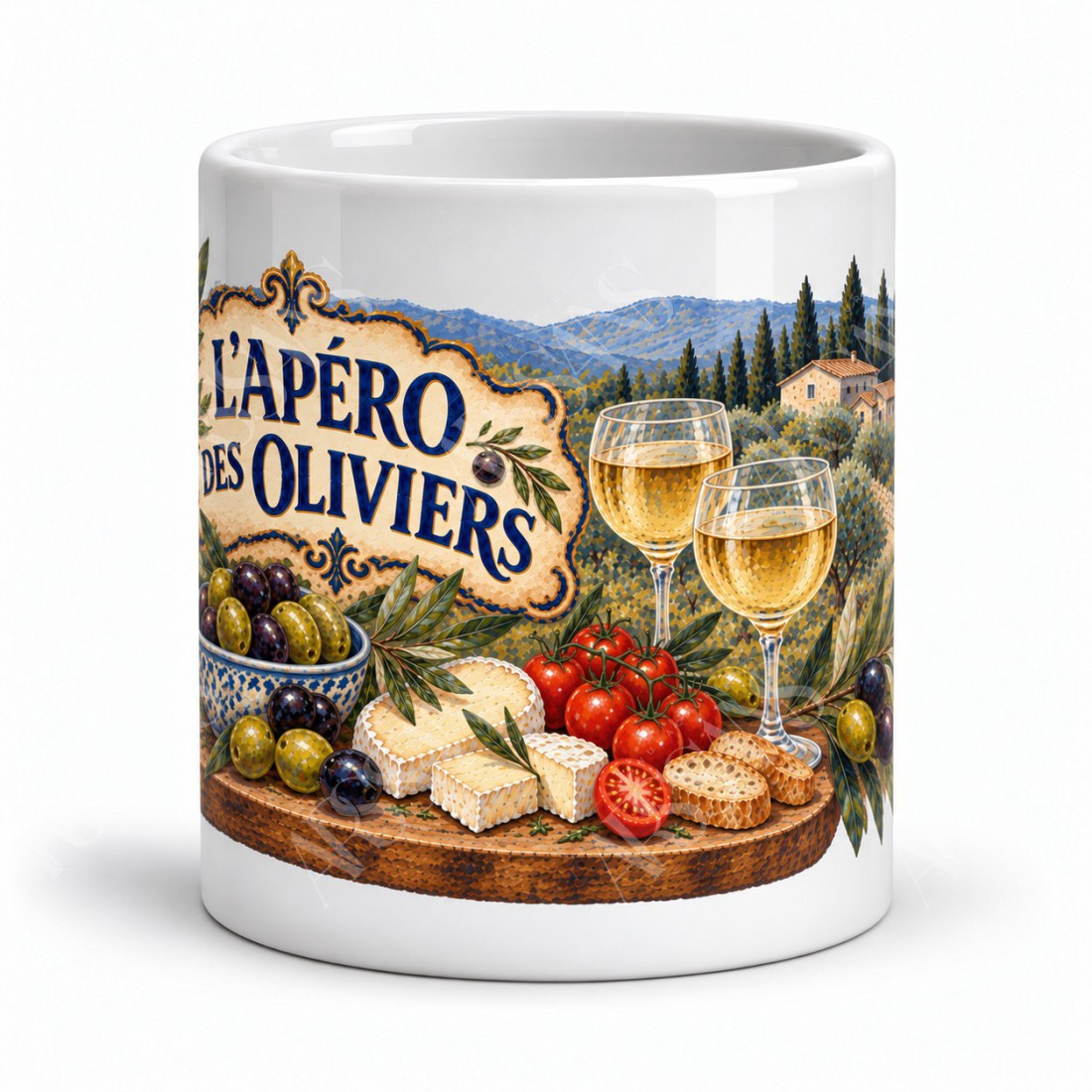 Mug apéritif - L’Apéro des oliviers, vue de face