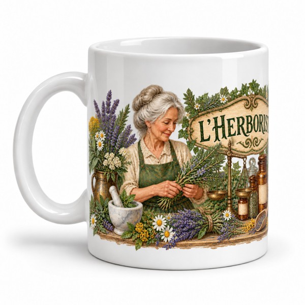 Mug métiers d’autrefois - L’Herboriste, anse à gauche