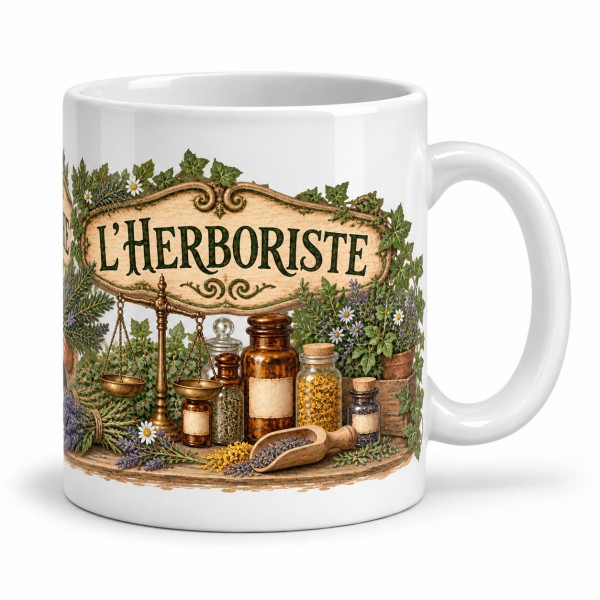 Mug métiers d’autrefois - L’Herboriste, anse à droite