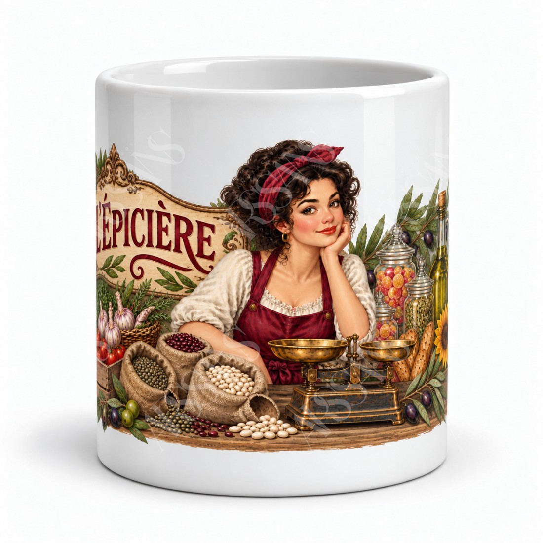 Mug métiers d’autrefois - L’Épicière, vue de face