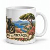 Mug rétro - La Moto des vacances, anse à droite