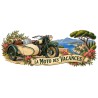 Mug rétro - La Moto des vacances, décor à plat
