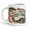 Mug rétro - Cabriolet sur la corniche, anse à gauche