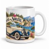 Mug rétro - Cabriolet sur la corniche, anse à droite