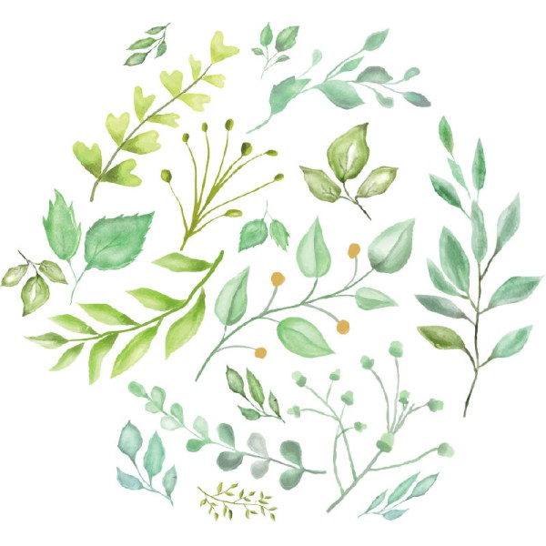 Papier Peint Aquarelle Viridis — Ambiance 2