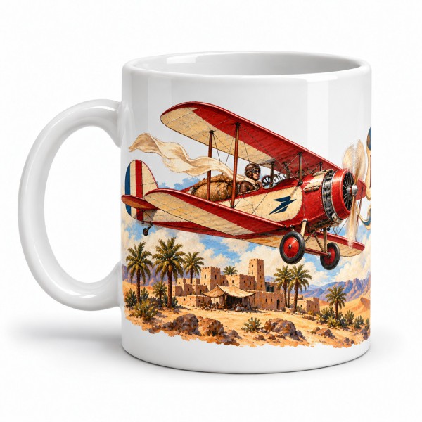 Mug rétro - L’Aéropostale rêvée, anse à gauche