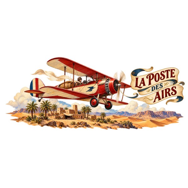 Mug rétro - L’Aéropostale rêvée, décor à plat