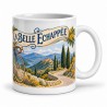 Mug rétro - La Bicyclette des cols, anse à droite