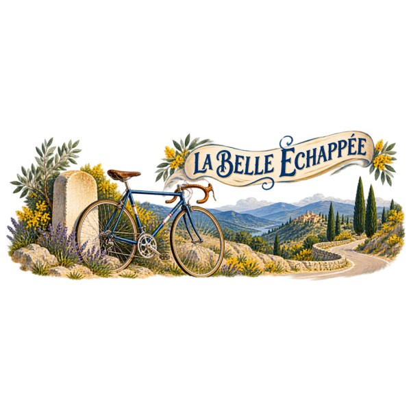 Mug rétro - La Bicyclette des cols, décor à plat
