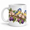 Mug nature - Mésanges et prunier, anse à gauche