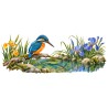 Mug nature - Martin-pêcheur et rivière, façon carte postale, décor à plat