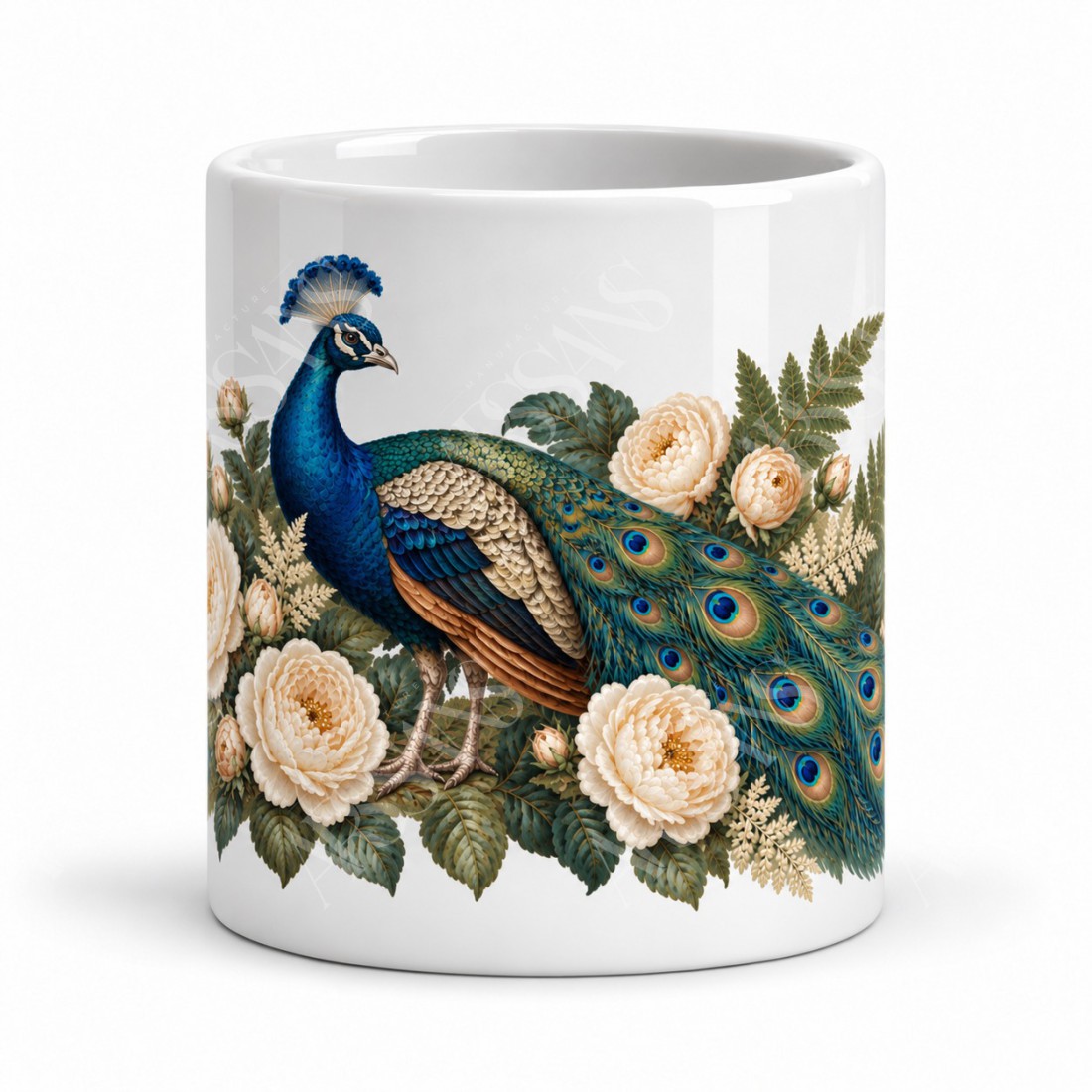 Mug nature - Paon dans le jardin, vue de face