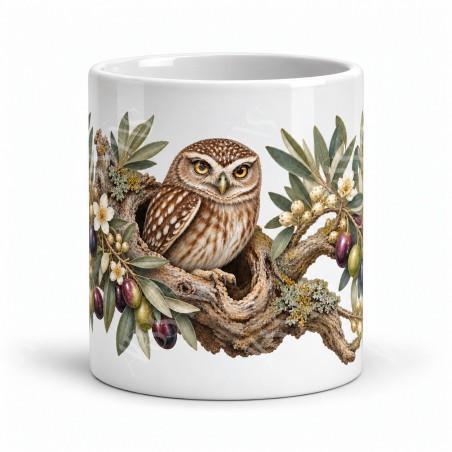 Mug nature - La Chevêche de l’olivier, vue de face