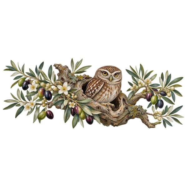 Mug nature - La Chevêche de l’olivier, décor à plat