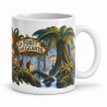 Mug Jules Verne - La Forêt des géants, façon carte postale, anse à droite