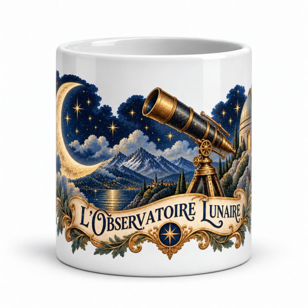 Mug imaginaire - L’Observatoire lunaire, façon carte postale, Manufacture Arssans