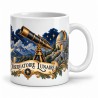 Mug imaginaire - L’Observatoire lunaire, façon carte postale, anse à droite
